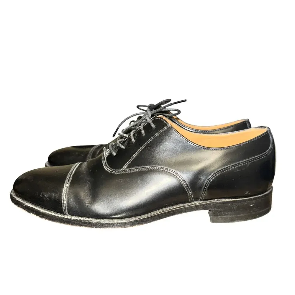 Loake Last Oxfords Men's Size 8.5 Black Leather Professional Collection Cap Toe
